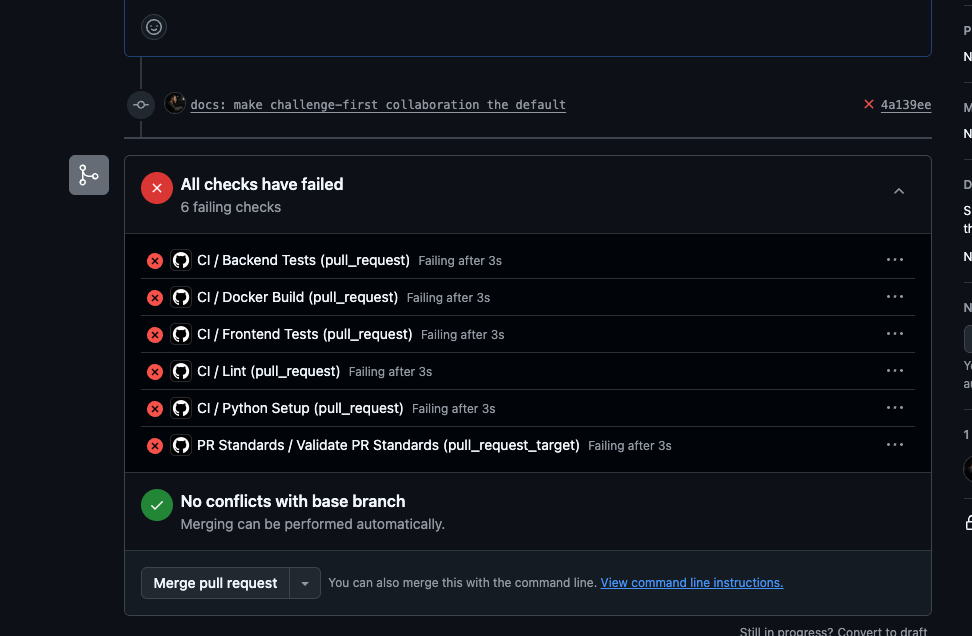 GitHub Actions CI checks all failing due to billing/spending limit error on the account