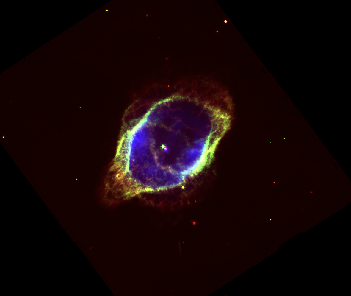 Cropped view of the Southern Ring Nebula composite with tighter framing