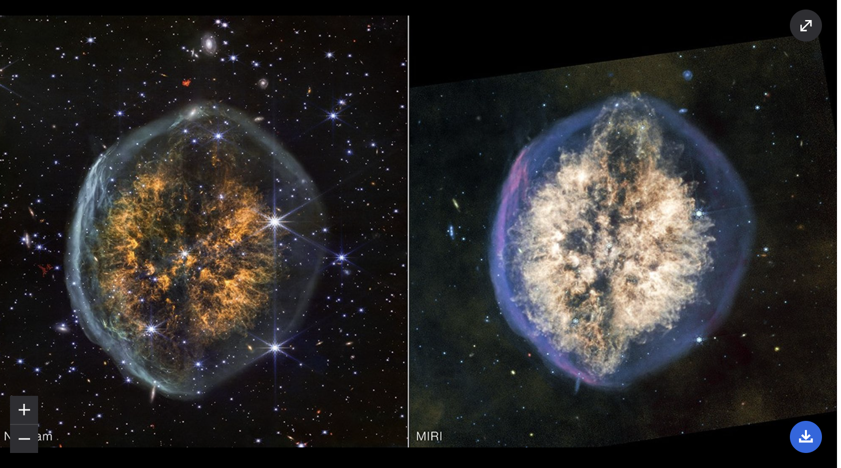 NASA's NIRCam and MIRI views side by side — the reference I'm trying to match