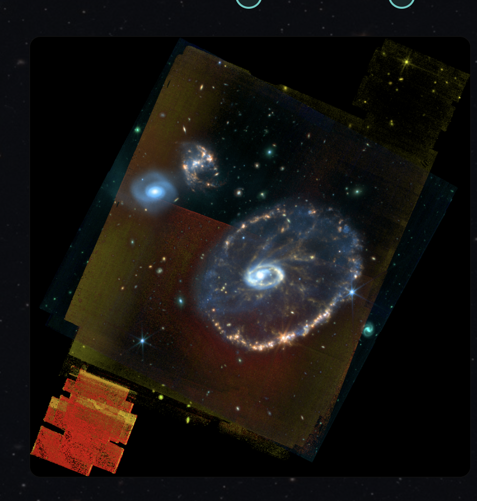 First attempt at coverage-aware blending — visible detector footprints everywhere